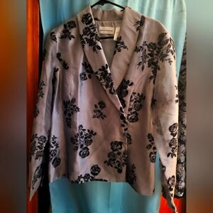 Evening jacket with sheer arms